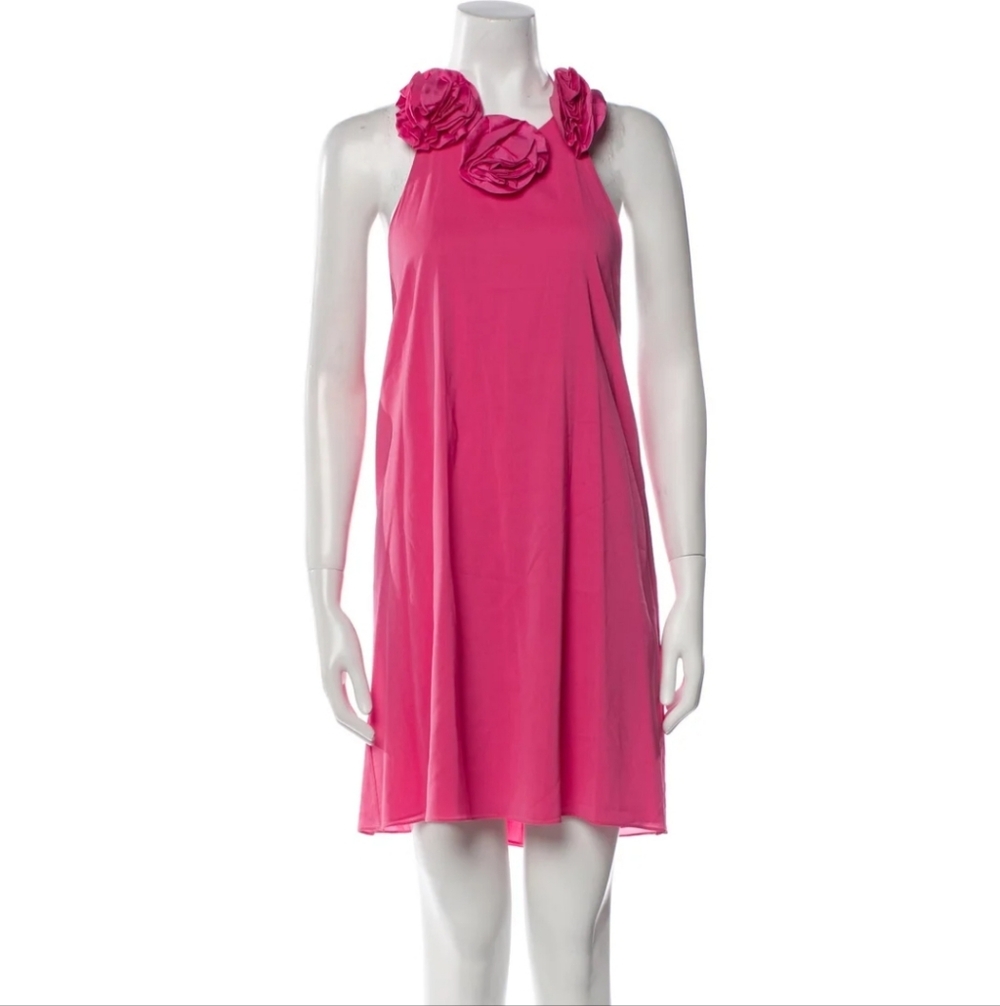 Alice + Olivia Silk Halter Mini Dress Small